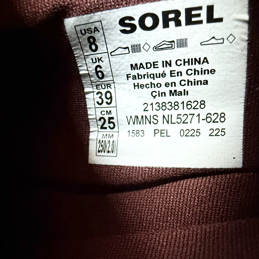 NWOT Sorel Out N About IV Mini Puffy Houndstooth Boot in Redwood Sz 8 - Picture 8 of 12